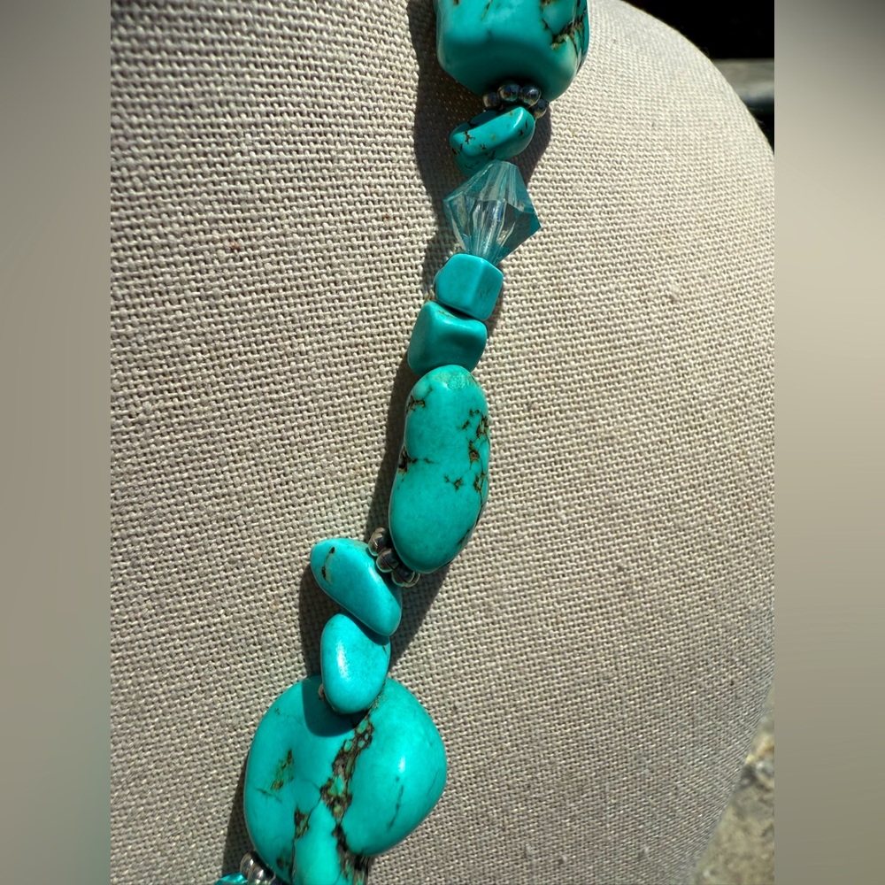 Turquoise Nuggets and Pendant Necklace - Picture 8 of 14